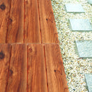 Clip-on wood-effect slat outdoor decking tiles