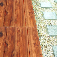 Clip-on wood-effect slat outdoor decking tiles