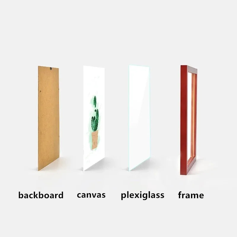Wooden frame for painting and photo with mount - vue 3 sur 17