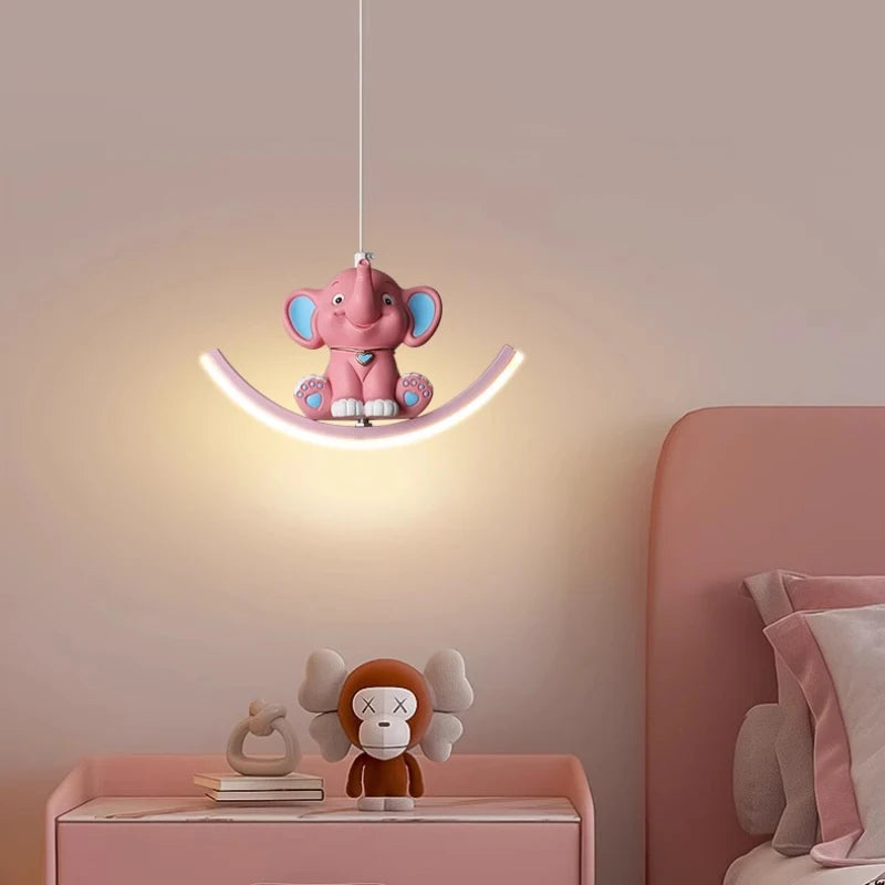 Cute animal chandelier bedside lamps for children modern decor