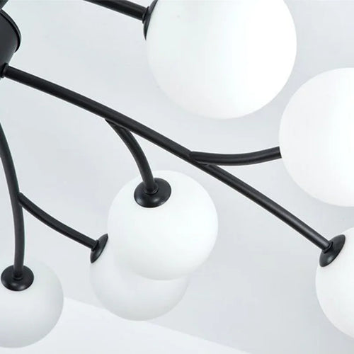 Nordic glass LED chandelier for kitchen decor - vue 6 sur 14