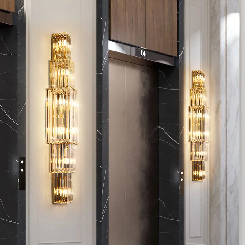 Crystal wall light for hotel and garden decor