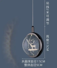 Modern LED crystal ball pendant light for interiors