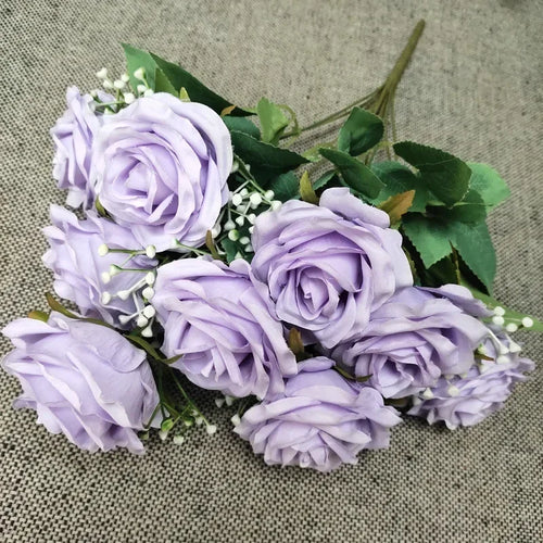 Silk rose bouquet for wedding and party decoration - vue 12 sur 13