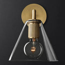 LED wall light with glass and metal shade