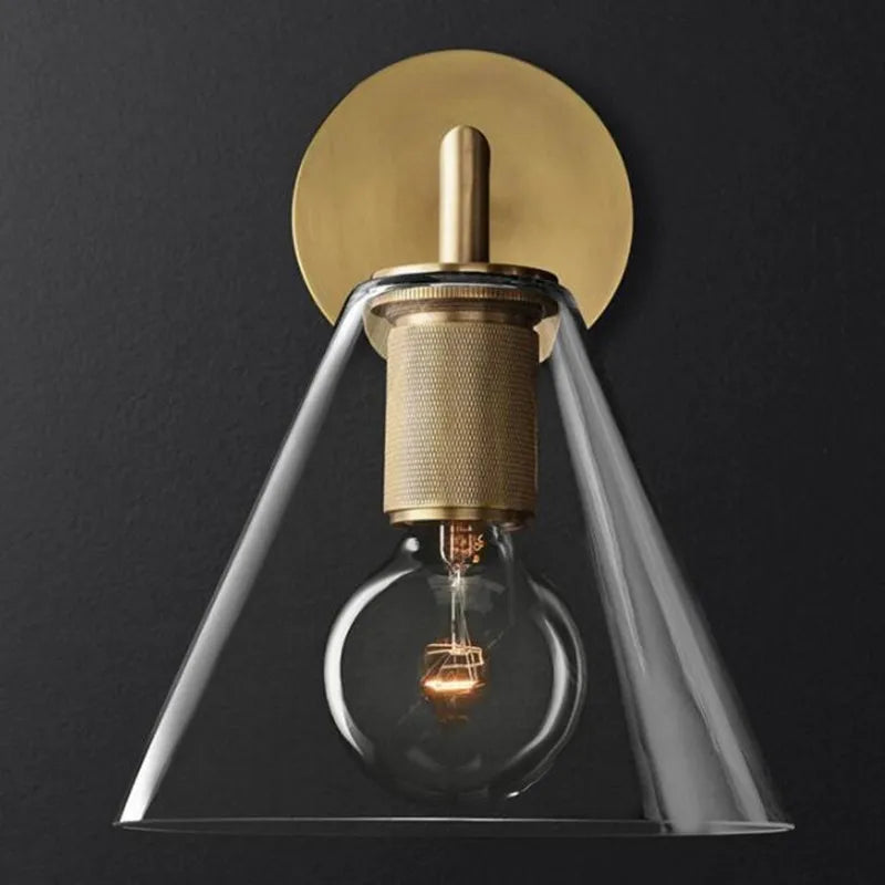 LED wall light with glass and metal shade - vue 5 sur 21