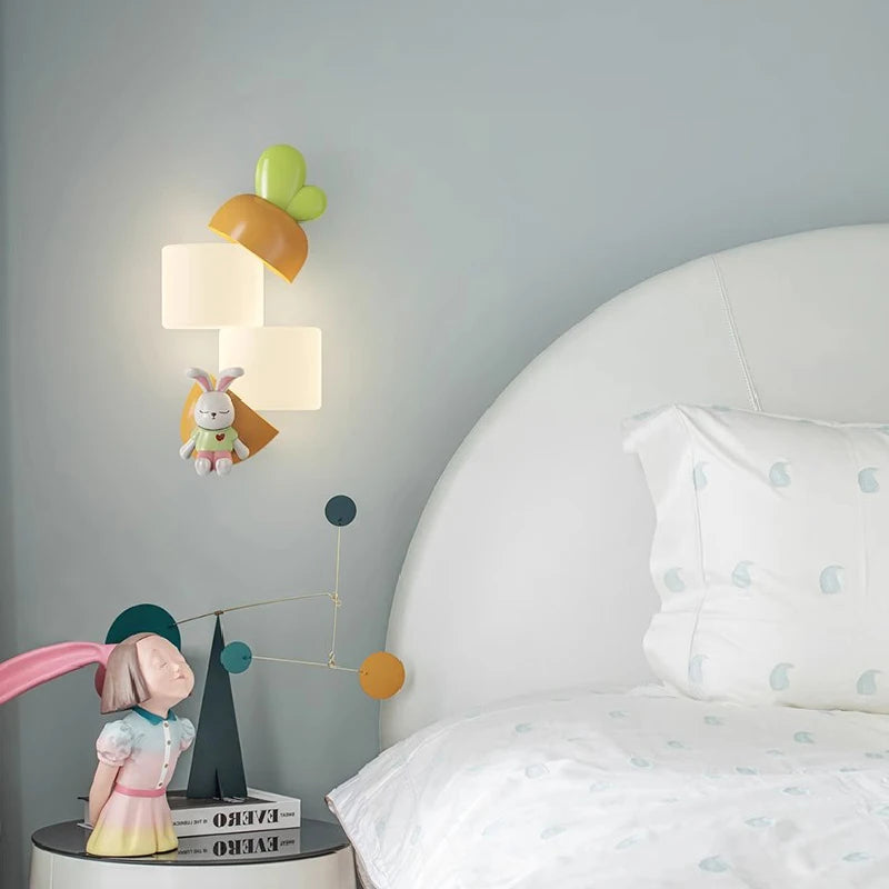 Children's LED wall light in rabbit panda shape