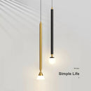 Simple creative pendant light with long glass and aluminium cable