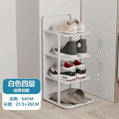 modern metal shoe rack for stylish vertical storage - vue 10 sur 12