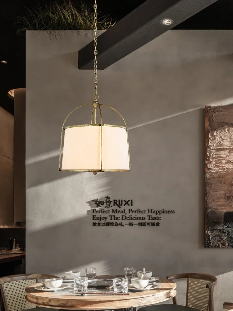 Gold and black pendant light for modern Japanese restaurant