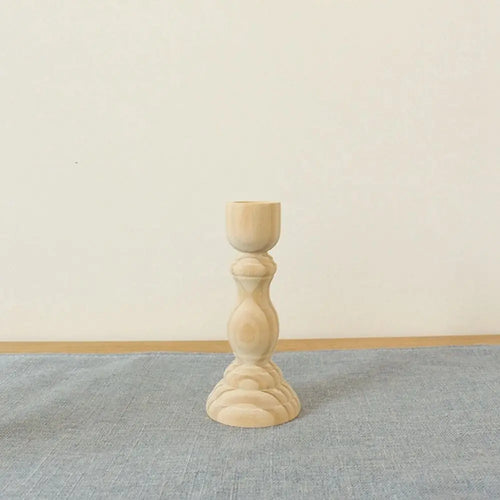 rustic retro wooden candlesticks for wedding party and crafts - vue 9 sur 9