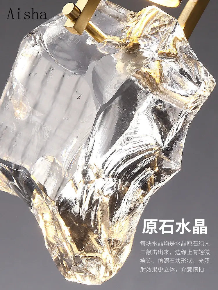 suspension en cristal led élégante pour décoration intérieure moderne - vue 5 sur 11