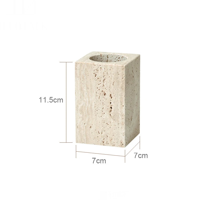 natural marble bathroom accessory set - vue 18 sur 30