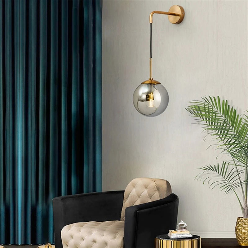 Modern nordic retro glass LED wall light