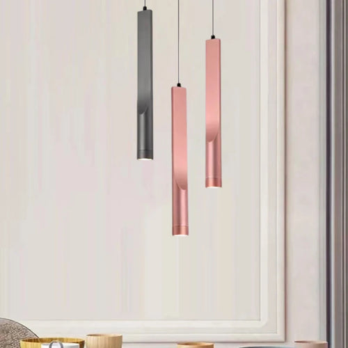 Minimalist style aluminium pendant light 3000k - vue 3 sur 8