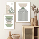 Abstract wall decor with geometric boho modern leaves