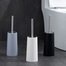 Toilet brush and free standing holder set for bathroom