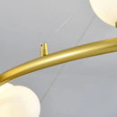 Modern matt glass chandelier with black ring and adjustable cable