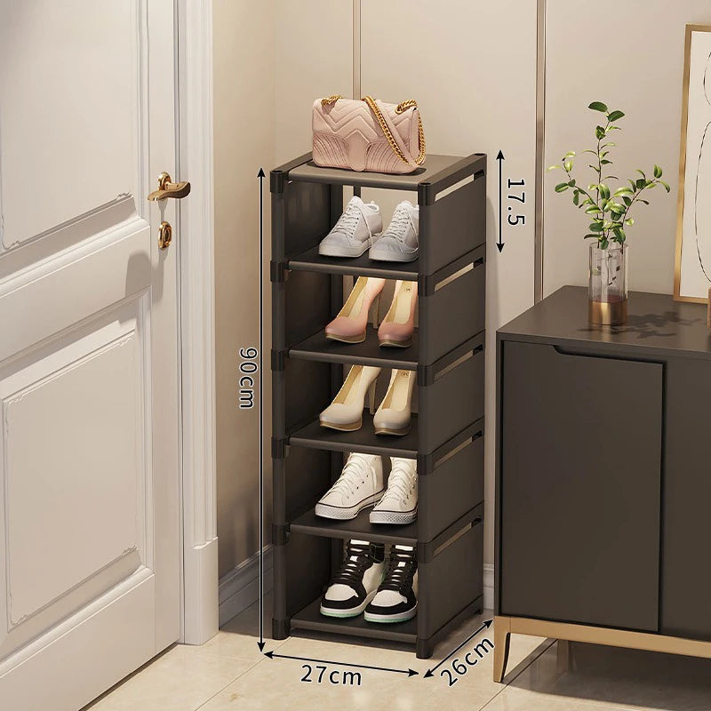 stackable and adjustable space-saving shoe organizer - vue 11 sur 15