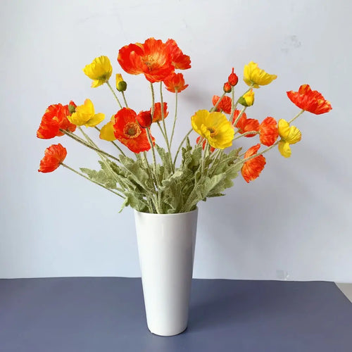 Artificial poppy flower bouquet for home, garden, and party decoration - vue 6 sur 26