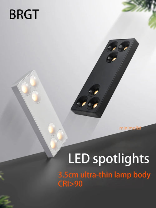 Brgt surface-mounted aluminium cob LED spotlight for modern interiors - vue 2 sur 8
