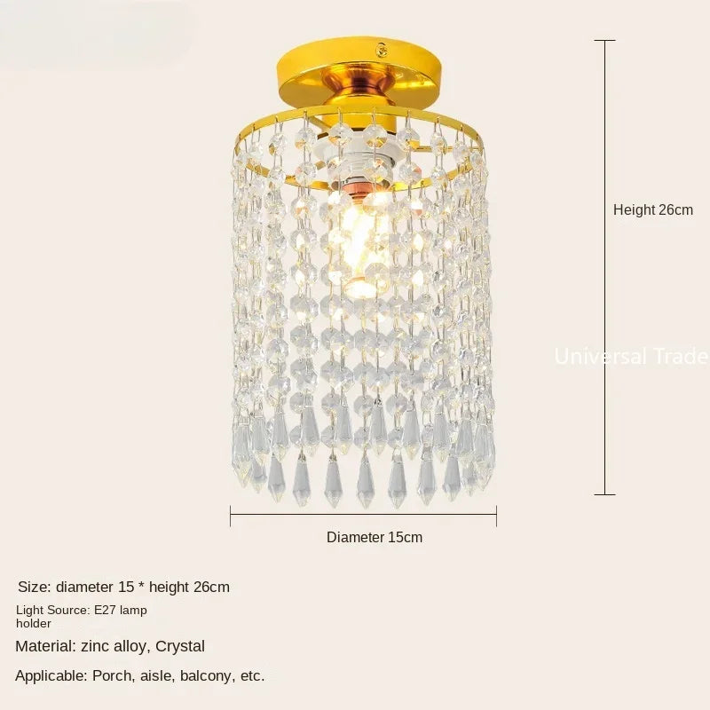 K9 crystal LED ceiling light with stainless steel frame