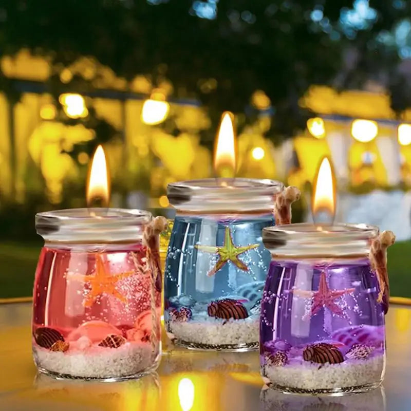 marine themed scented candles gel wax for aromatherapy and decoration