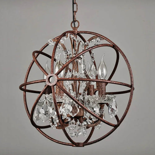 Retro American loft style crystal chandelier for bar or restaurant - vue 6 sur 8