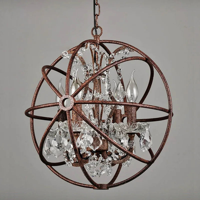 Retro American style crystal loft chandelier for bar and restaurant - vue 5 sur 8