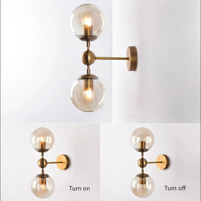Decorative retro gold wall light for country interiors - vue 6 sur 8