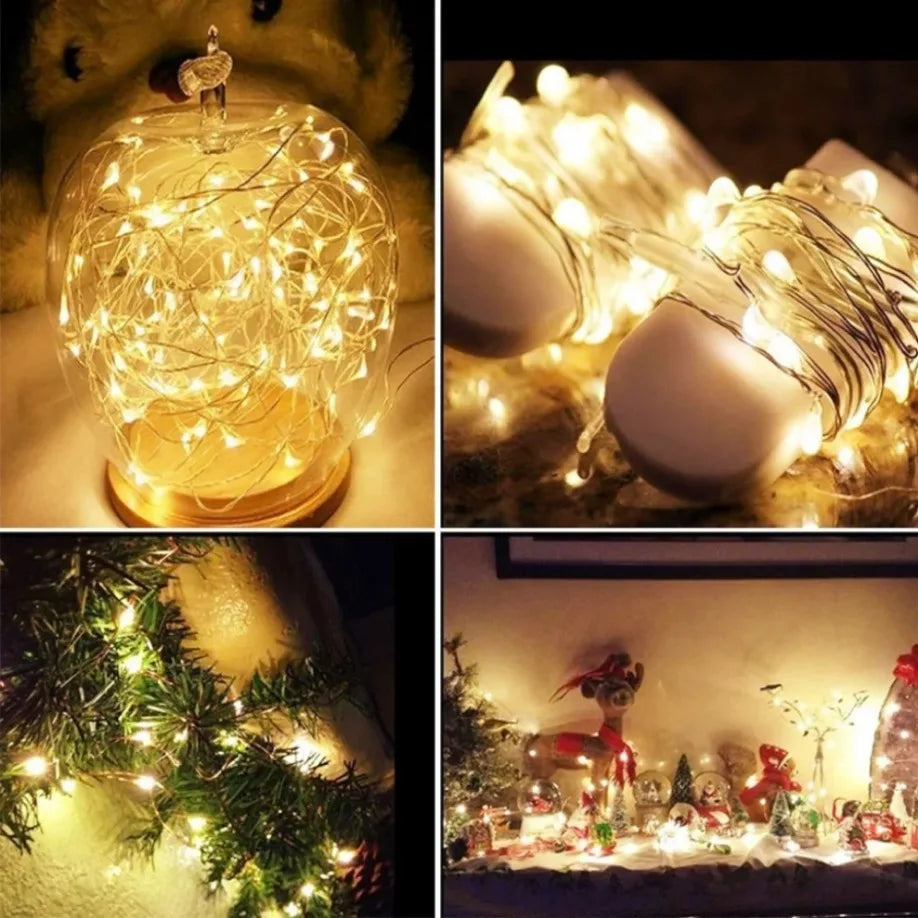 LED copper wire string lights for parties and decorations - vue 5 sur 15