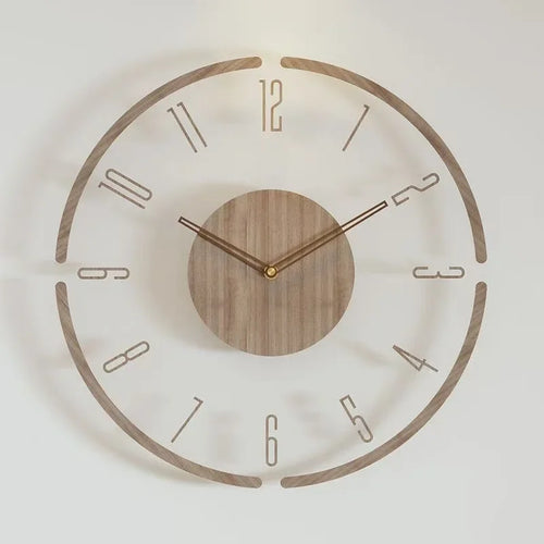 luxury wooden wall watch modern design silent quartz creative - vue 10 sur 11