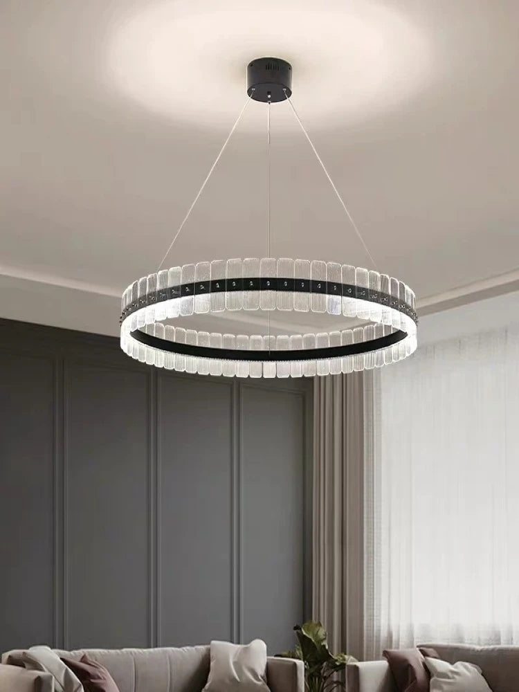 Minimalist postmodern chandelier with creative circular ring - vue 3 sur 10