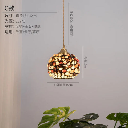 Shell glass pendant light for bohemian nordic decor