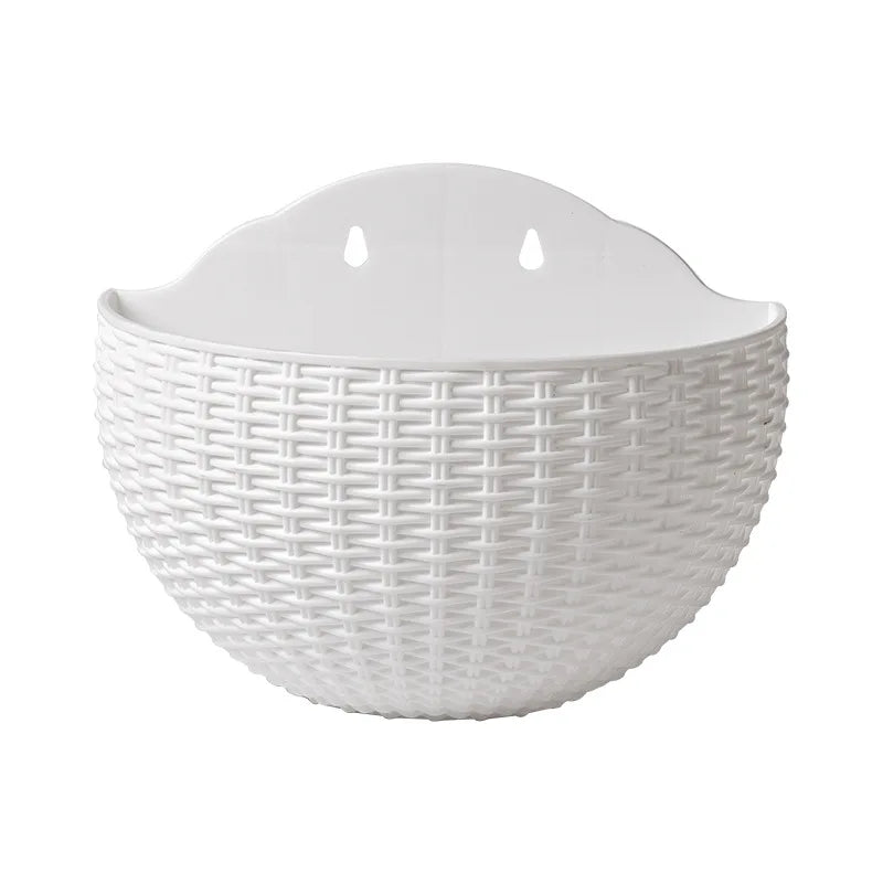 European Wall Mounted Hydroponic Plant Pot, Semi-Circular, Hanging Flower Basket, Balcony, Lazy Wall Mounted, No Drilling, Decor - vue 10 sur 16