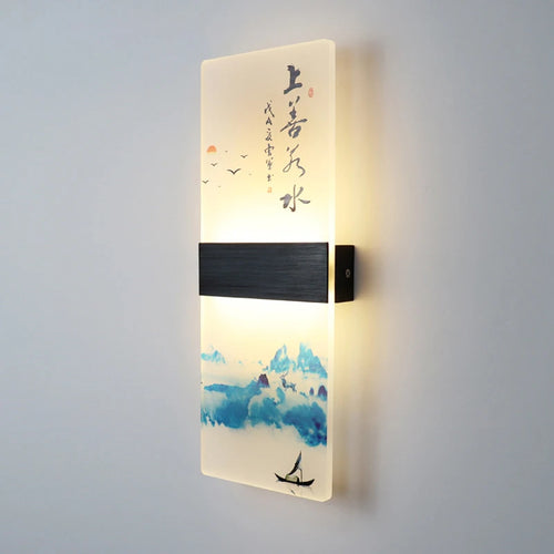 Japanese acrylic wall light for modern decor - vue 3 sur 14