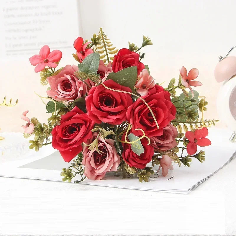 Artificial rose bouquet for decoration and party gift - vue 5 sur 13