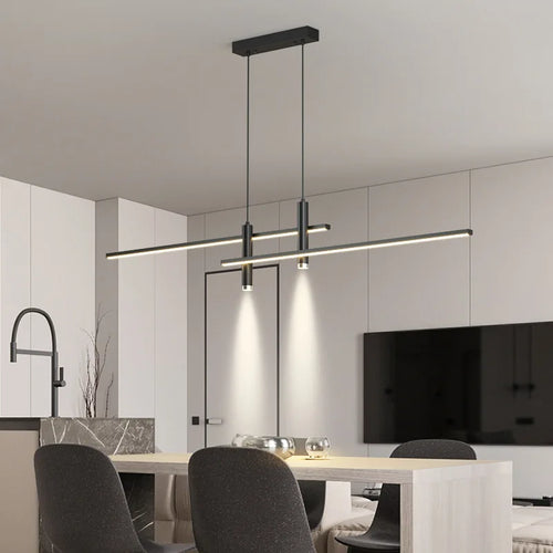 Modern minimalist metal LED pendant light - vue 3 sur 13
