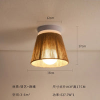 Retro Japanese style hemp rope ceiling light for a cosy indoor space