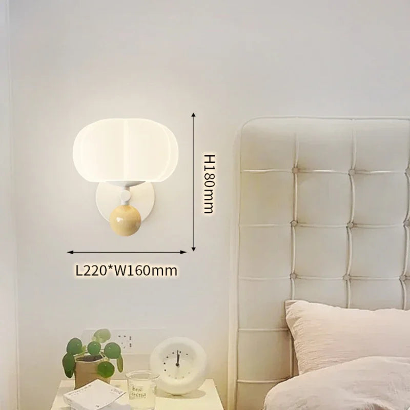 Minimalist modern cream pumpkin wall light
