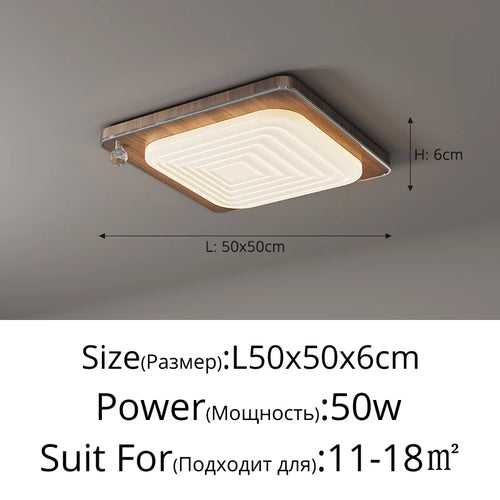 Elegant retro medieval-style wooden LED ceiling light - vue 12 sur 12