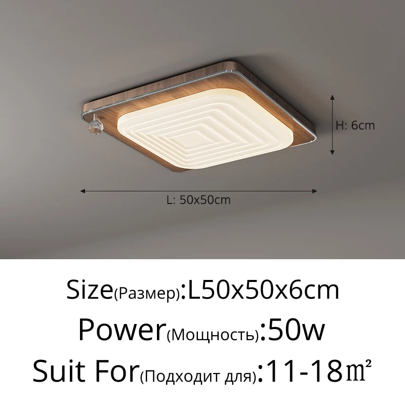Elegant retro medieval-style wooden LED ceiling light - vue 12 sur 12