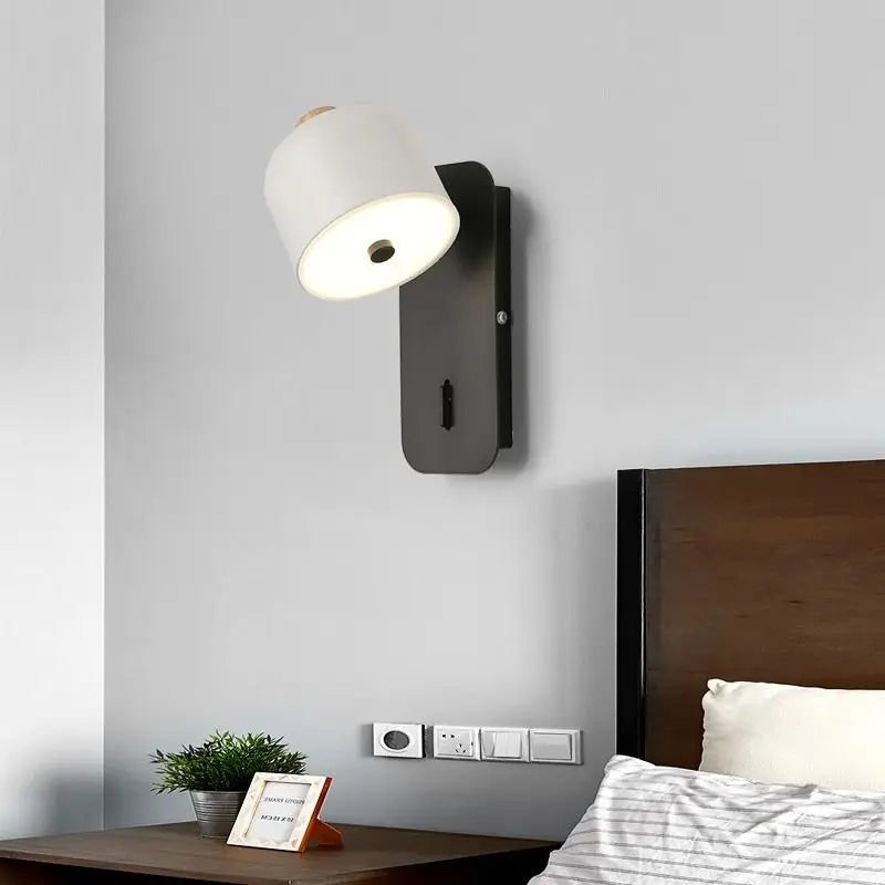 Nordic rotating wall light with LED switch