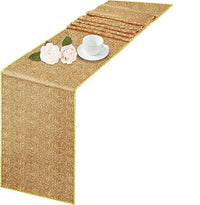 Festive gold, silver and rose sequin table runner
