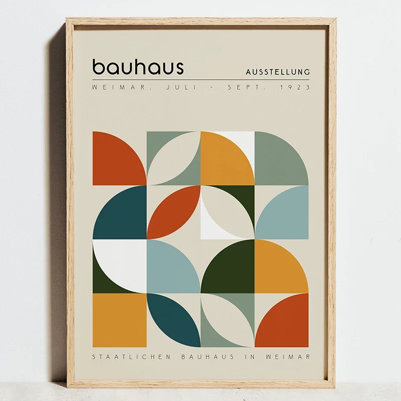 Geometric Bauhaus posters abstract minimalist wall art