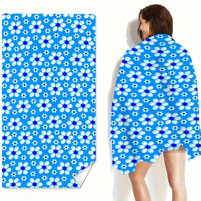 Vintage floral microfibre beach towel multi-purpose