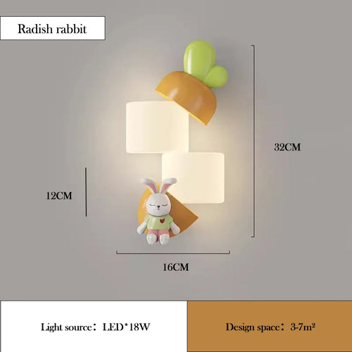 Children's LED wall light in rabbit panda shape - vue 7 sur 7
