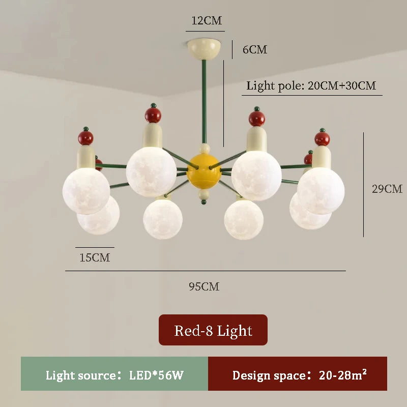 Modern chandelier for children's room nordic design bright and colourful - vue 10 sur 12
