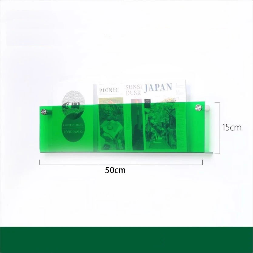 acrylic floating wall shelf magazine rack and literature organizer - vue 16 sur 52