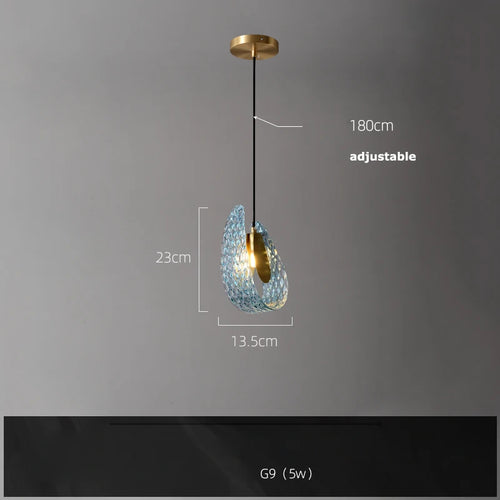 Art deco copper and blue chandelier for elegant interiors - vue 22 sur 21